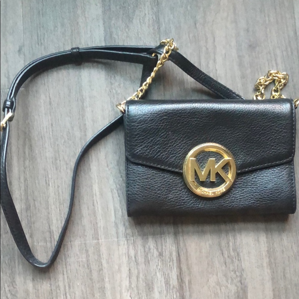 Michael Kors mini cross body bag, gold/black